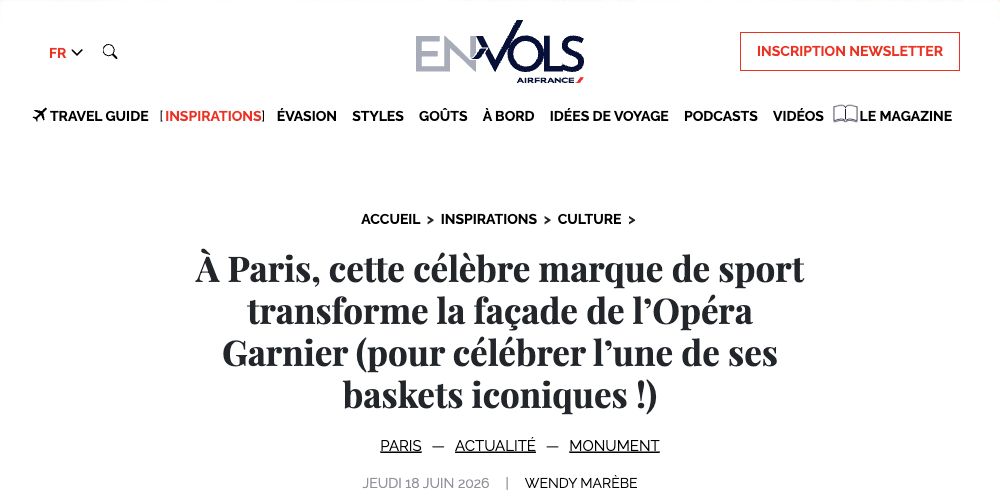 Article screenshot — En Vols